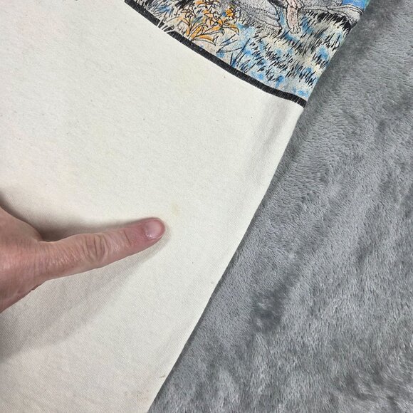 Vintage 90s Pennsylvania Shirt XL Beige San Segal Anvil Single Stitch Wolf Bear - Picture 8 of 12